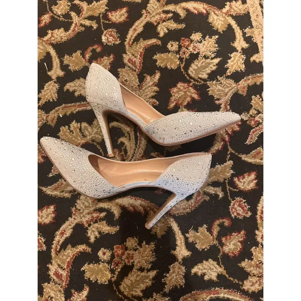 BCBG Generation Light Gray Bling Heels 4 Wedding Or Formal Event Sz 10 - Image 12