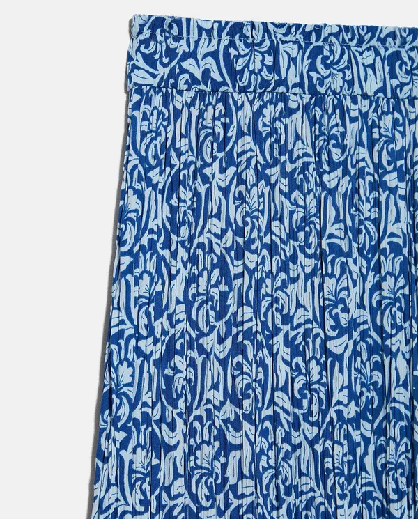ZARA NWT High Waisted Floral Print Blue Midi Skirt - Image 6
