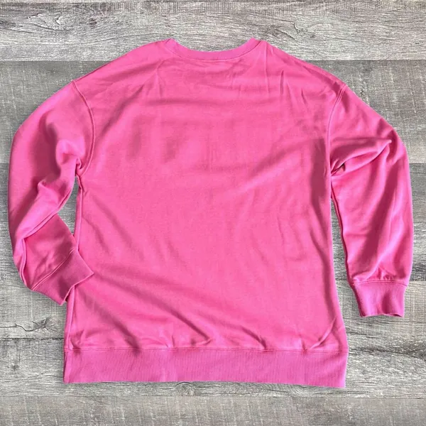 Boutique COFFEE Letter Embossed Sweatshirt NEW Womens L Pink Crewneck Pullover - Image 3