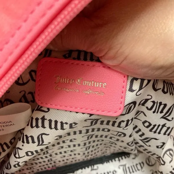 Juicy Couture Big Spender Velour Medium Sized Backpack‎ Pink Lemonade￼ - Image 11