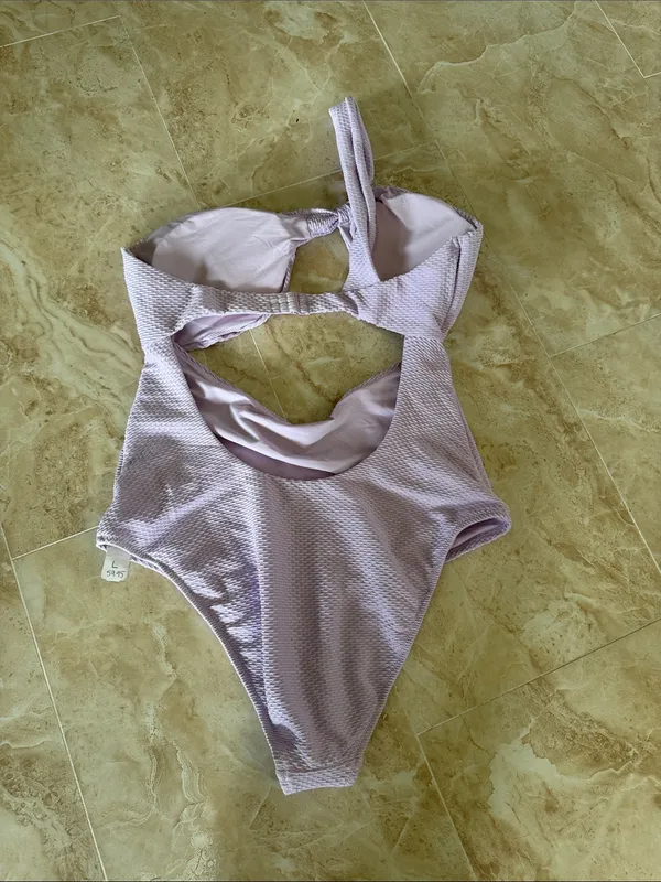 Aerie Padded one shoulder Textured One Piece Swimsuit beach vacation pool NEW - Image 4
