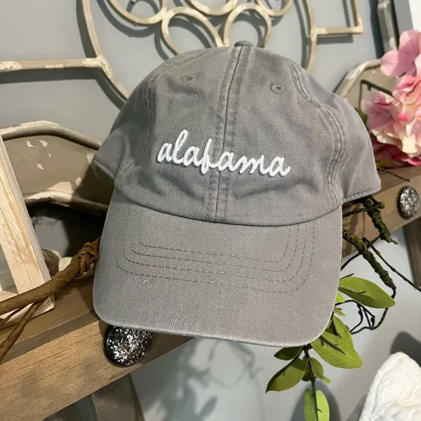 State of Mine Alabama Hat Light Gray Baseball Cap Adjustable Womens One Size - Image 5