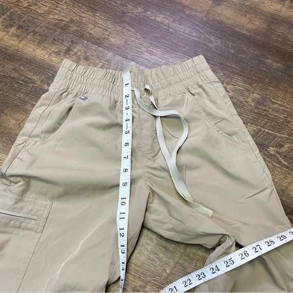 FIGS Zamora Fionlite Jogger Scrub Pants Women XS Light Oak Mesh Lined - Image 3