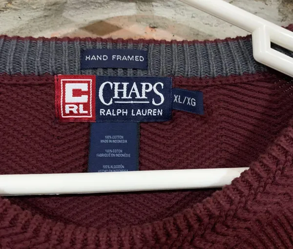 CHAPS Vintage Maroon Red Ralph Lauren Heavy Knit Sweater - Image 4