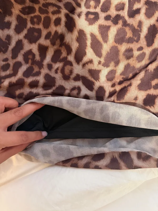 Cheetah Print Tube Top + Scarf - Image 4