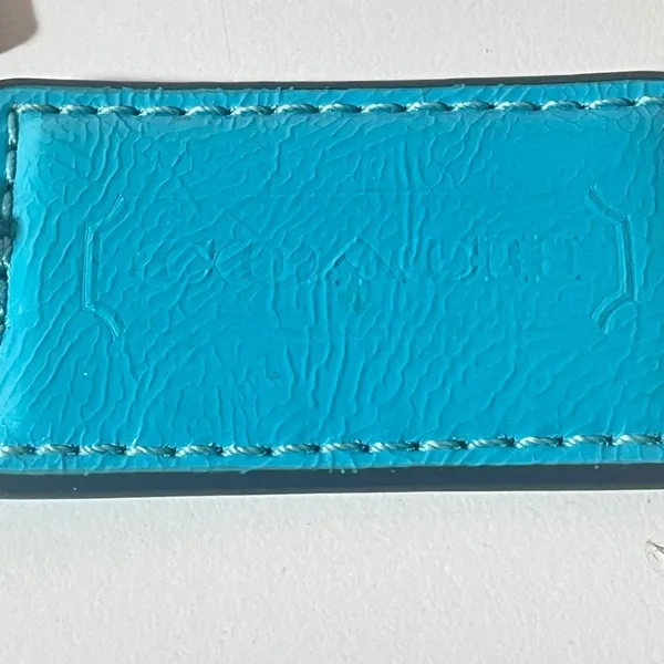 Coach Bag Hangtag Turquoise Blue Leather Replacement Charm Accessory - Image 2