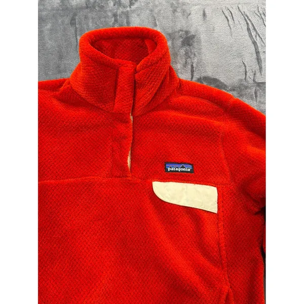 Patagonia Re-Tool Snap-T Pullover Women Red Fleece Sweater XS - Image 2