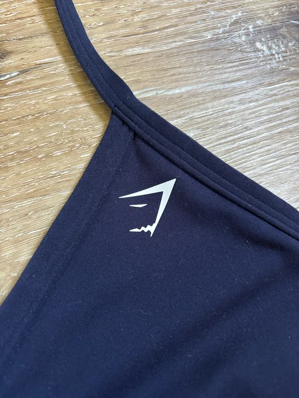 Gymshark Minimal Halterneck Sports Bra Midnight Blue - Image 2