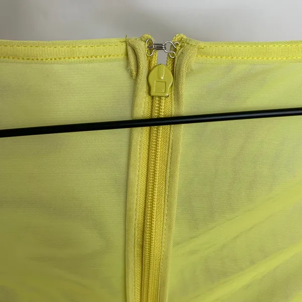 House of CB Valentina Yellow Long Sleeve Ruched Organza Mesh Mini Dress XS - Image 5