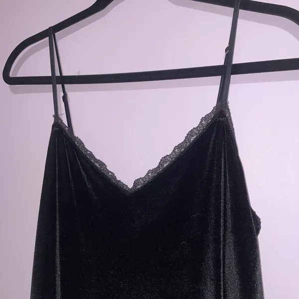 Victoria's Secret Velvet Slip Dress Women XS Black Mini Sexy Whimsigoth Witch - Image 2