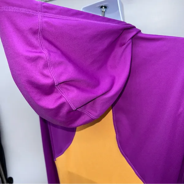 New Balance Women’s Purple/Yellow/Gray Colorblock 1/2 Zip Pullover Hoodie-Size M - Image 10