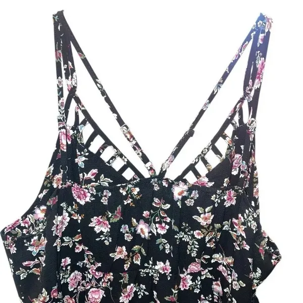 Maurice’s V-Neck Peplum Floral Polyester Spandex Blouse XL NEW #487 - Image 3