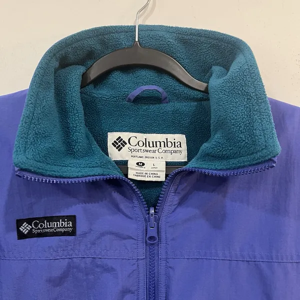 Vintage Columbia Women's Fleece Lined Jacket Size Medium Blue/Teal - Image 6