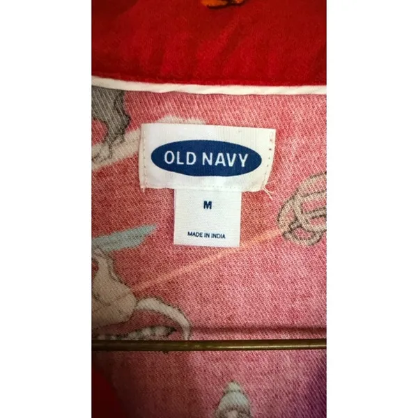 Old Navy Women’s Red Dog Print Pajama Set Button Front Shirt Pants Size Medium - Image 7