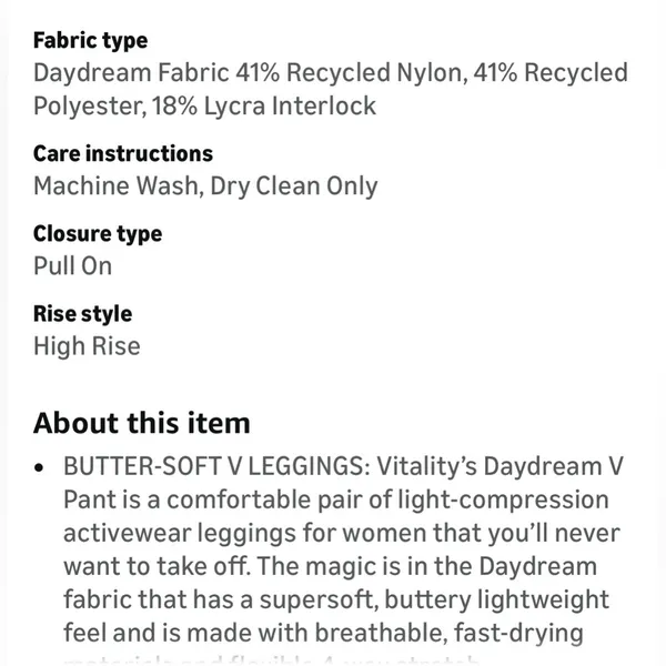 Vitality NWOT Daydream Leggings In Evergreen Marl Size M - Image 2