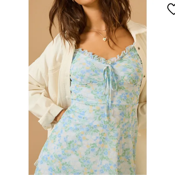 NWT Altar'd State Floral‎ Blue Yellow Dress Large 10/12 - Image 2