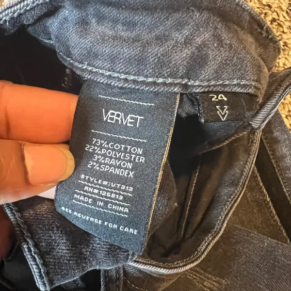 VERVET‎ Women Ankle Skinny Fit Jeans Gray Black Stripe Size 24 - Image 4