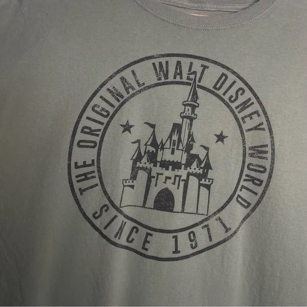 Disney Parks Walt‎ Disney World Castle Since 1971 Olive Green T-Shirt (X-large) - Image 3