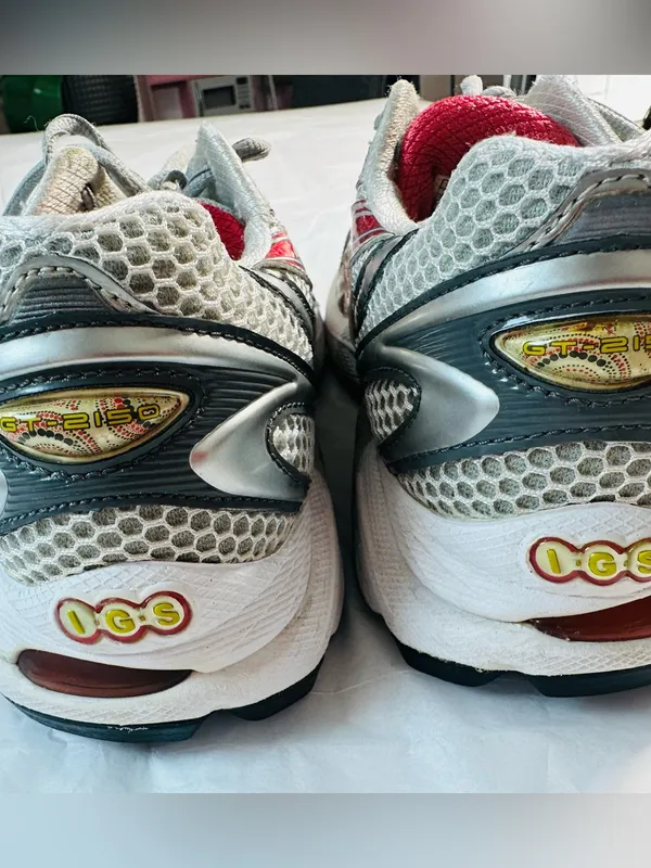 Asics Kids Silver and Pink Mesh Lace-Up Sneakers - Image 6