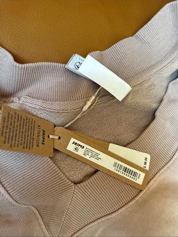 SKIMS V-Neck Oversized Sweater in Dusty Rose NWT SIZE M (GAR) light fawn - Image 5