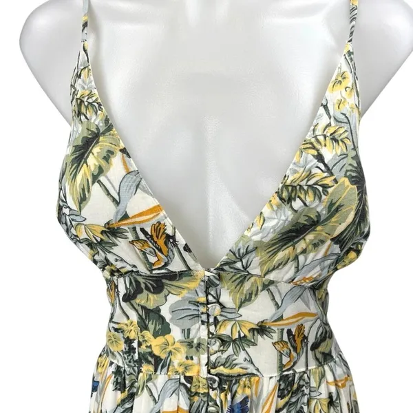 Abercrombie & Fitch Multicolor Floral Sleeveless Plunge V-neck Maxi Dress Size S - Image 3