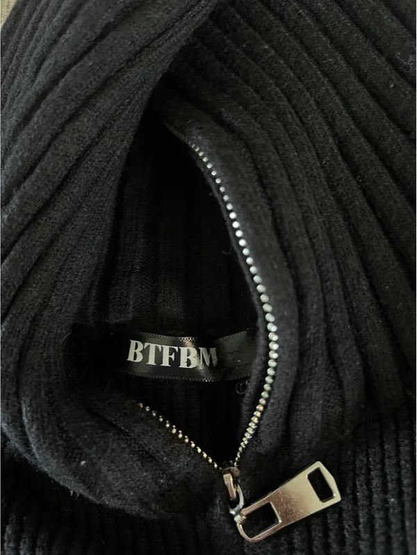 BTFBM Half Zip Sweater Black Size M - Image 3