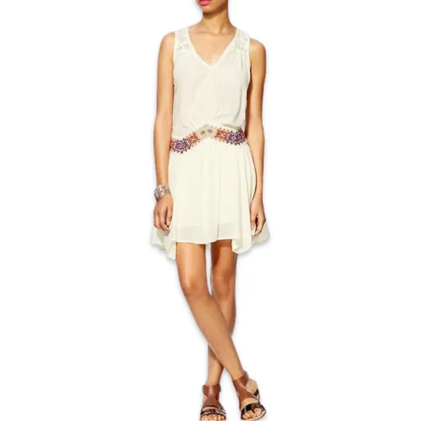 Free People Light Heart Dress with Embroidered Waistline S - Image 4