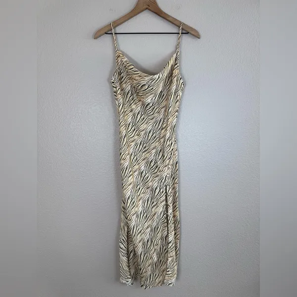 For Love & Lemons Joselyn Slip Midi Dress in Zebra Tiger Print size Small $135 - Image 7