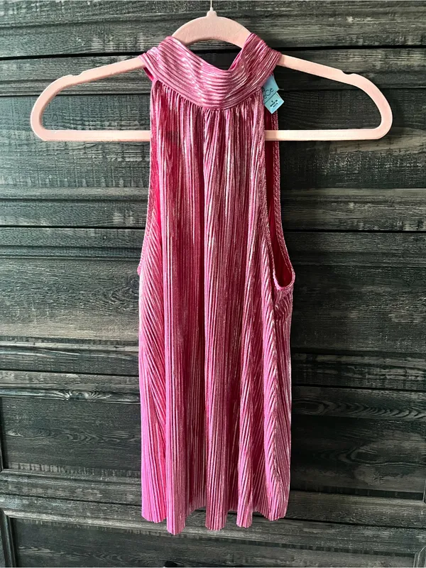 CeCe metallic pink halter top size small - Image 2