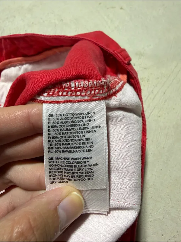 North face Red Women's linen Cotton blend Shorts 6 - Image 7