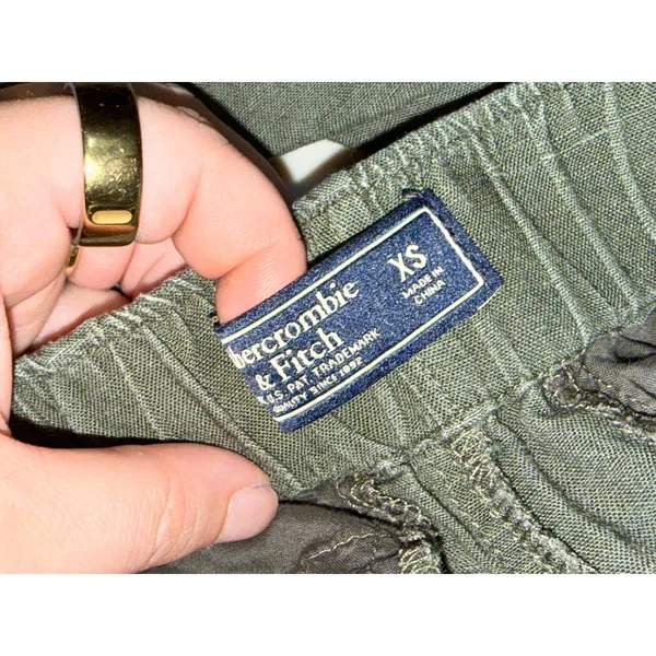 Abercrombie & Fitch Olive Green Linen Blend Pull On Wide Leg Pants Women Size XS - Image 5