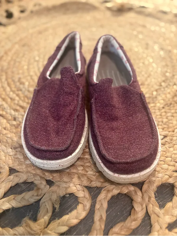 Hey Dude Women's Slip-On Sneakers in Burgundy - Image 2