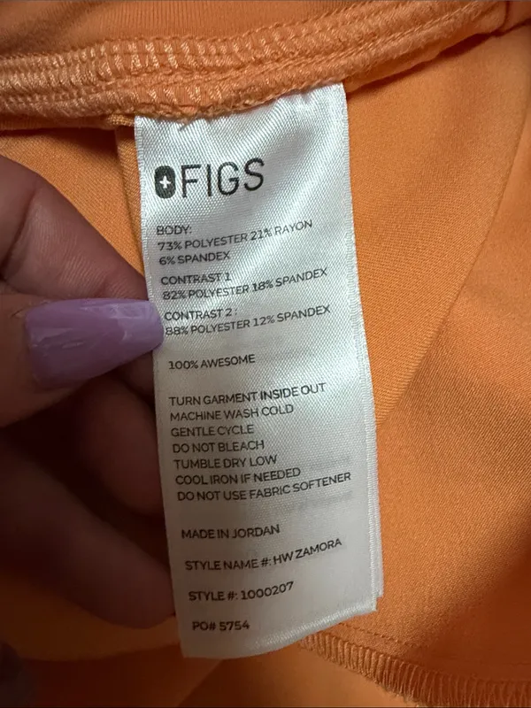 Figs Two Piece Shaka Orange Top & Jogger Set - Image 6