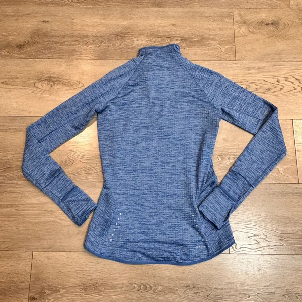 Nike Dri-FIT Half‎ Zip Pullover Thumb Hole Athletic Top Womens XSmall XS Blue - Image 2