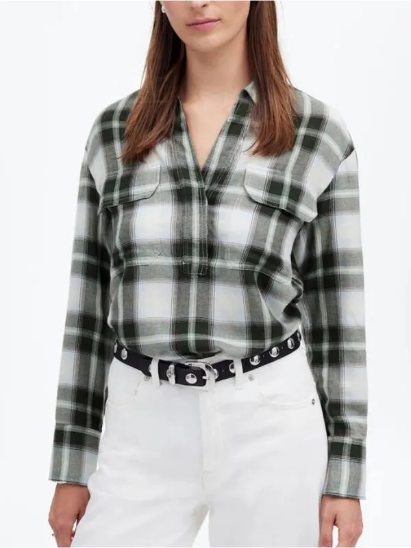 NWOT madewell Popover Shirt in Plaid - Image 2