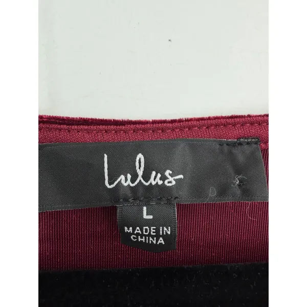 Lulus Crushing It Maxi Dress Size L Burgundy Velvet Slit Gown Old Hollywood NWT - Image 6