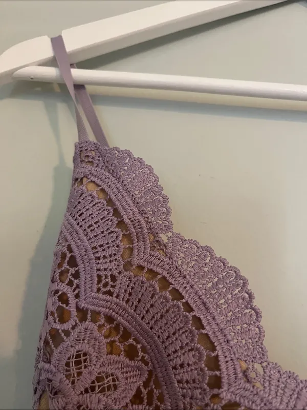 Francesca's Collections Lavender Lace A-Line Slip Dress - Image 5