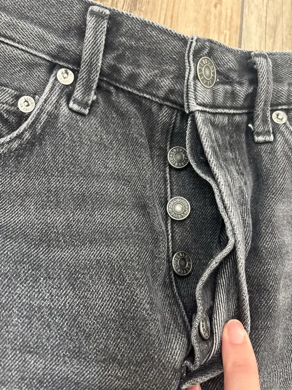 AGOLDE black denim jean shorts - Image 5