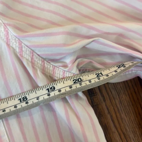 Lauren Ralph Lauren pink striped pocket front button down large - Image 8
