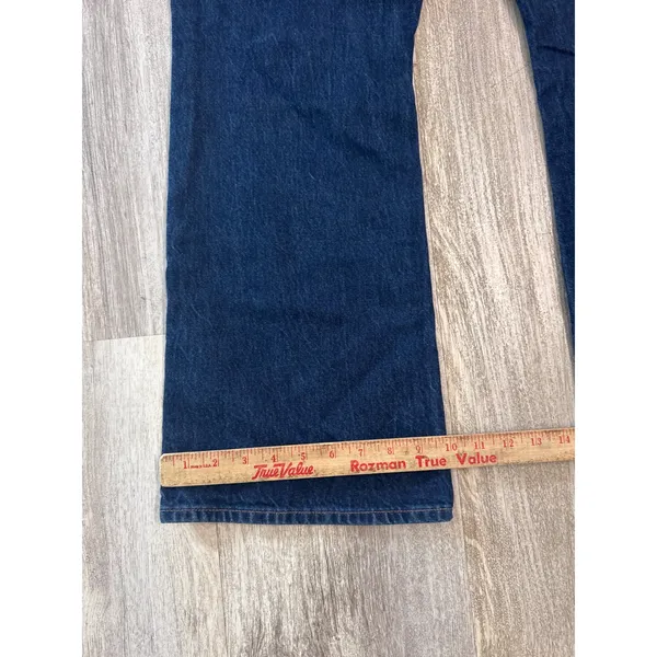 Madewell Flare Jeans Dark Indigo Blue High Rise Wide‎ Leg 1lDenim Size 32 Petite - Image 9