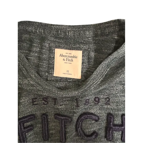 Abercrombie‎ & Fitch FITCH Gray Long Sleeve Knit Top XS - Image 3