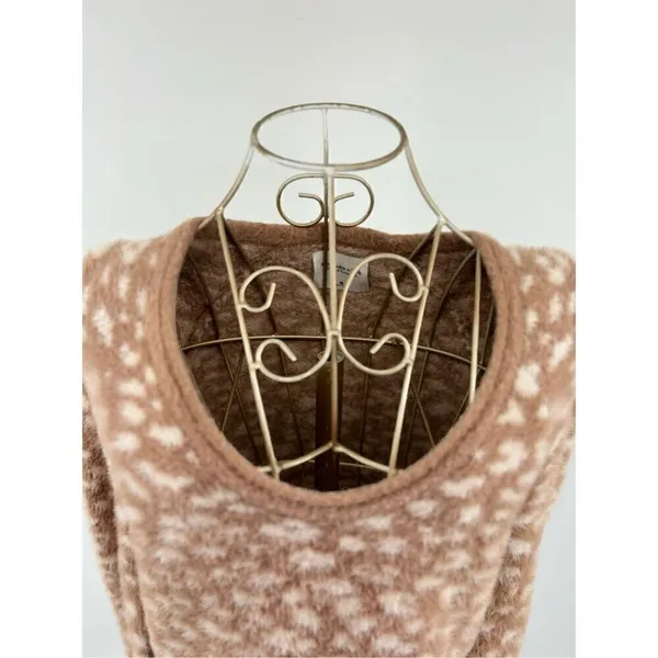 Abercrombie & Fitch Leopard Print Sweater Women Medium Soft A&F V Neck - Image 11