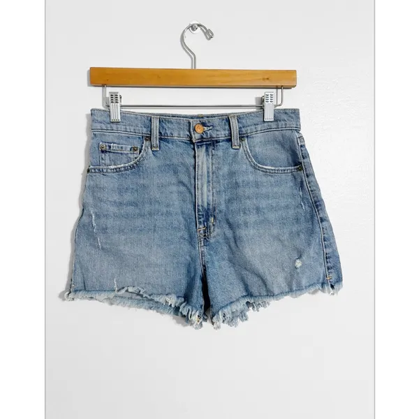 Pistola Nova High Rise Raw Hem Distressed Jean Shorts - Image 2