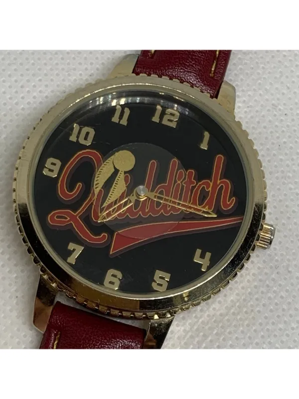 Harry Potter Quidditch Watch women gold tone 38mm quartz red leather running - Image 2