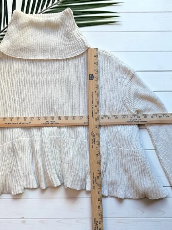 Free People Layer Cake Turtleneck Sweater Cream Size XS - Image 9