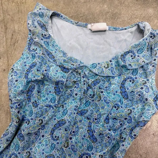 Vintage retro y2k paisley coquette floral mini ruffle dress - Image 2