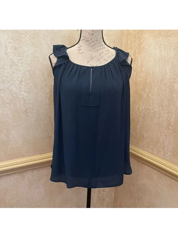 Ann Taylor LOFT Butterfly Sleeve Green Summer Blouse Size Small runs big - Image 2