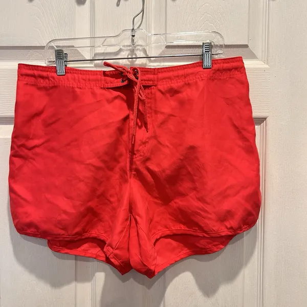 Catalina Women Swim Shorts Pink Elastic Waist Drawstring Pocket Size L Vacation - Image 2