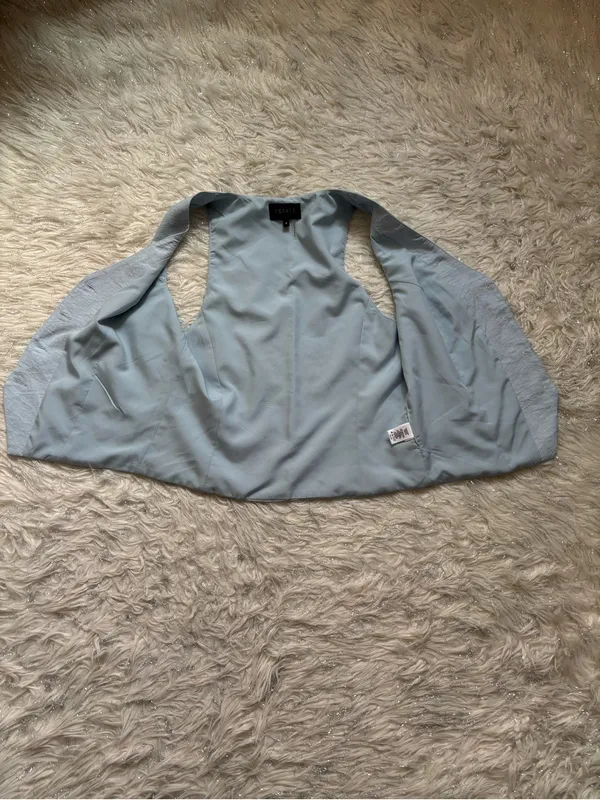 STATE Light Blue Women’s Sleeveless Button Front Vest Size 8 - Image 10