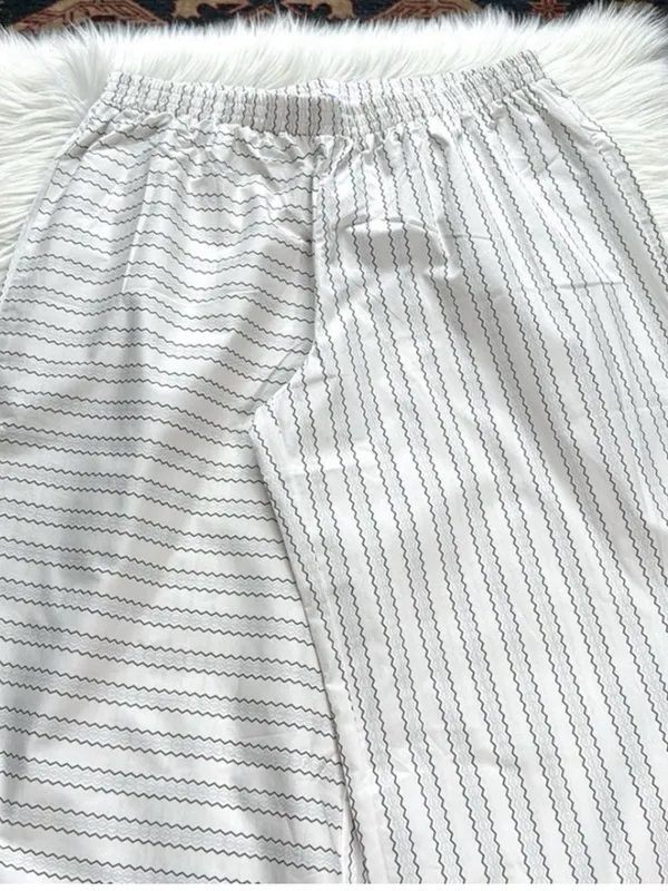 Princess Polly White Striped Wide Leg Relaxed Fit Pants NWT 6 - Image 7